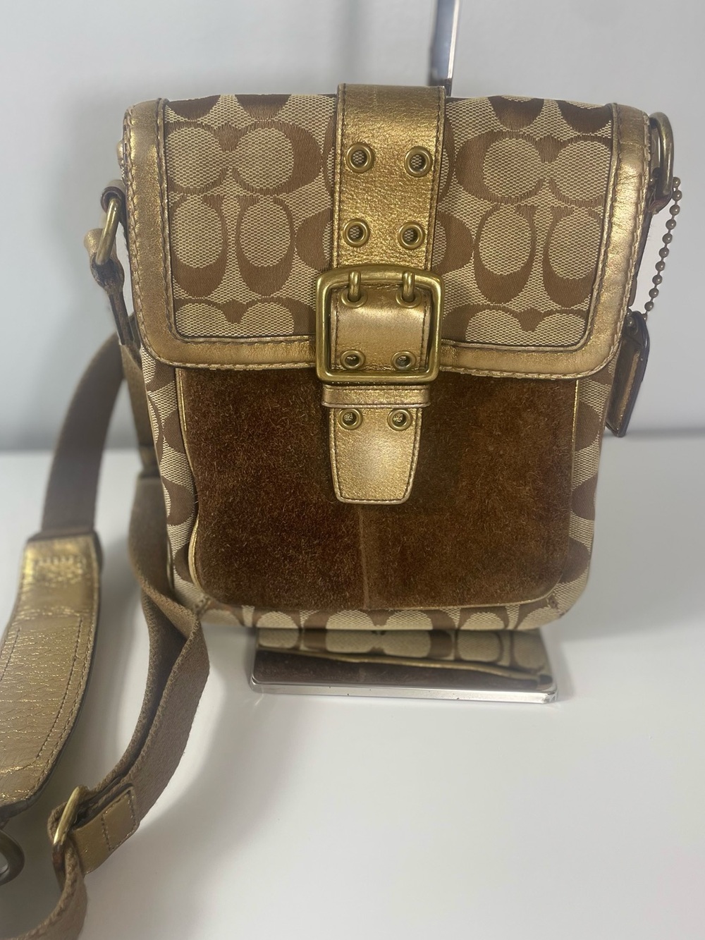 Coach Vintage Special Edition Legacy Canvas & Suede Crossbody RARE - Picture 7 of 16